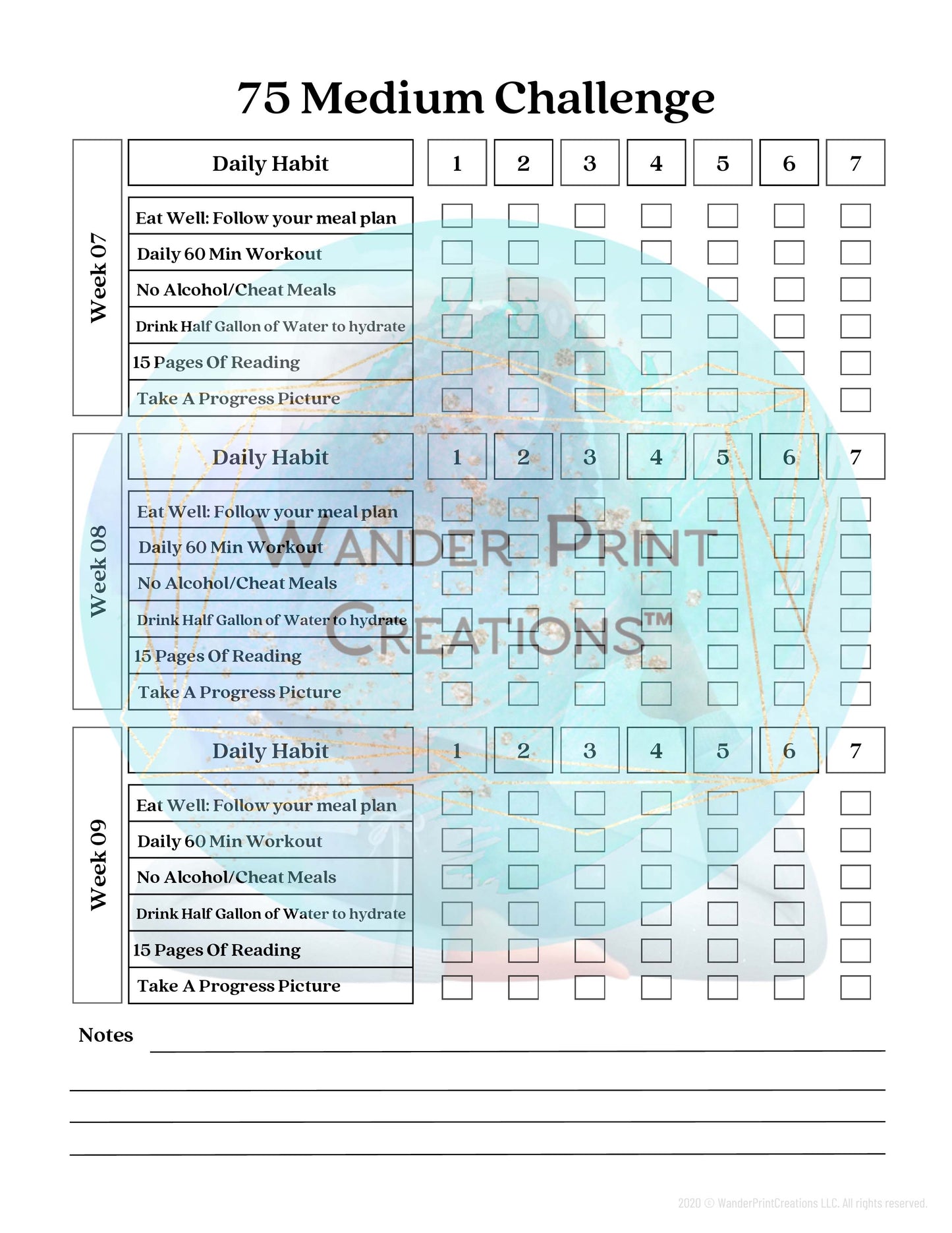 75 MEDIUM CHALLENGE BUNDLE | PRINTABLE