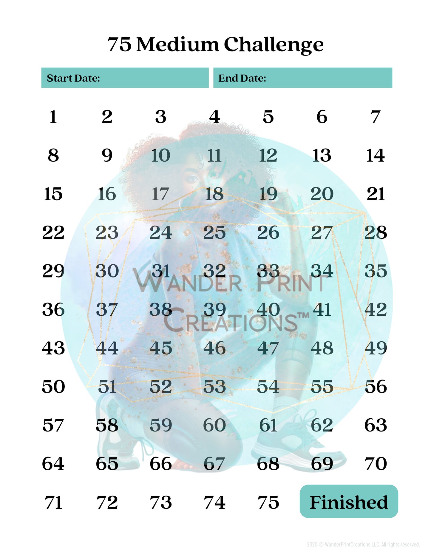 75 MEDIUM CHALLENGE BUNDLE | PRINTABLE