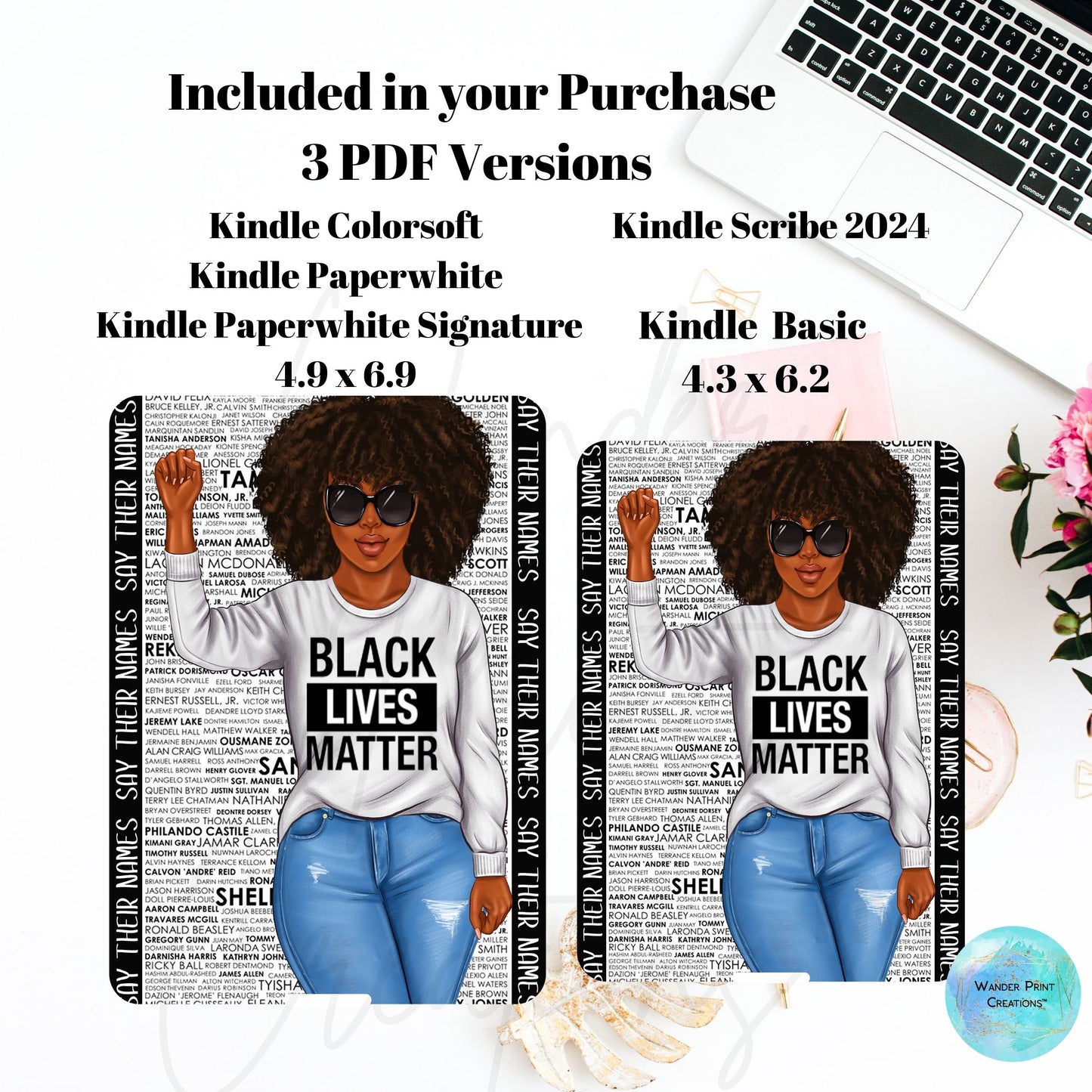 Kindle & NOOK Insert for Clear Case | Kindle Paperwhite Case | NOOK case | BLACK LIVES MATTER | Stickers | E-Reader Template | Kindle & NOOK Decor
