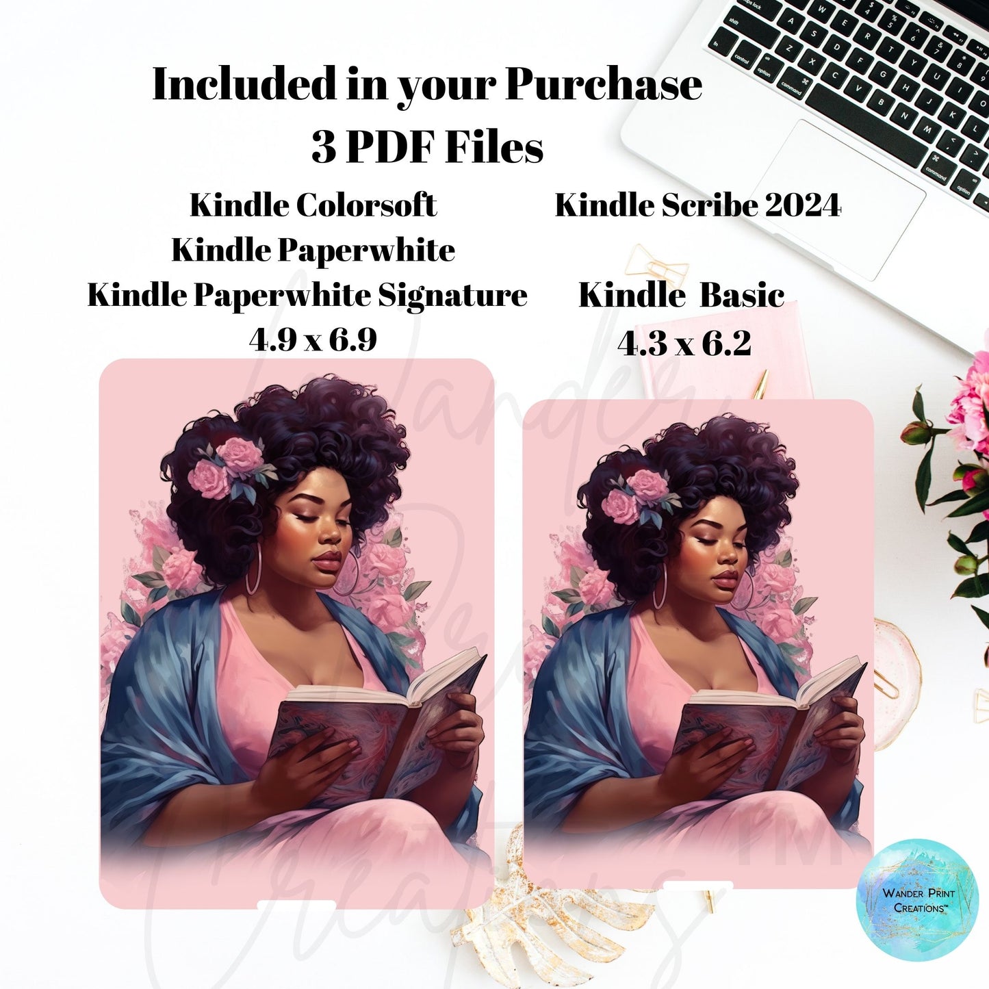 Kindle Insert for Clear Case | Kindle Skin Printable | Kindle Paperwhite Case | Blissful Reading| Stickers | E-Reader Template | Kindle Decor