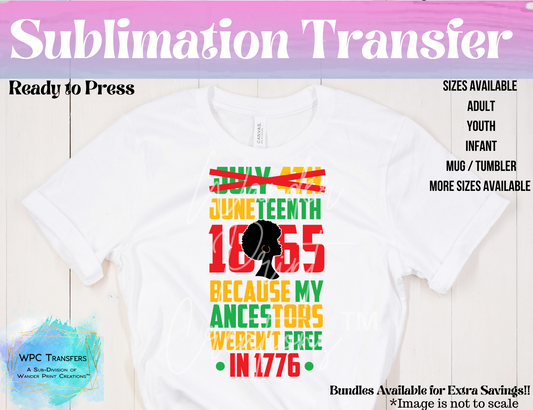 JUNETEENTH 1.0 |  SUBLIMATION Transfer! | READY TO PRESS