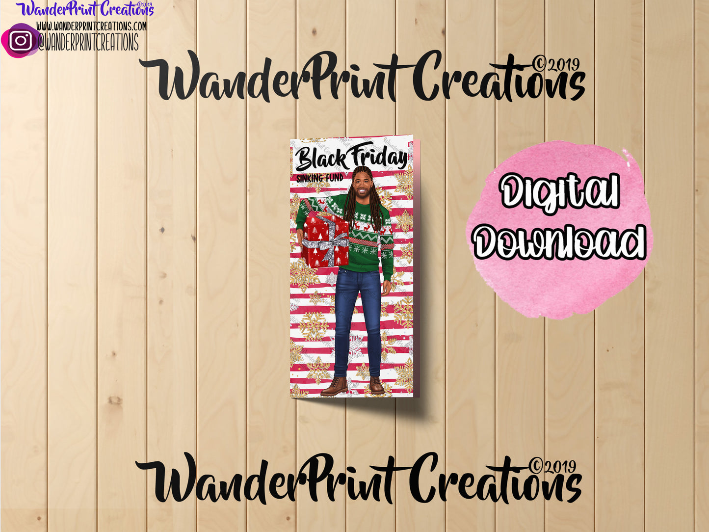 BLACK FRIDAY EBONY MALE CASH ENVELOPE PRINTABLE