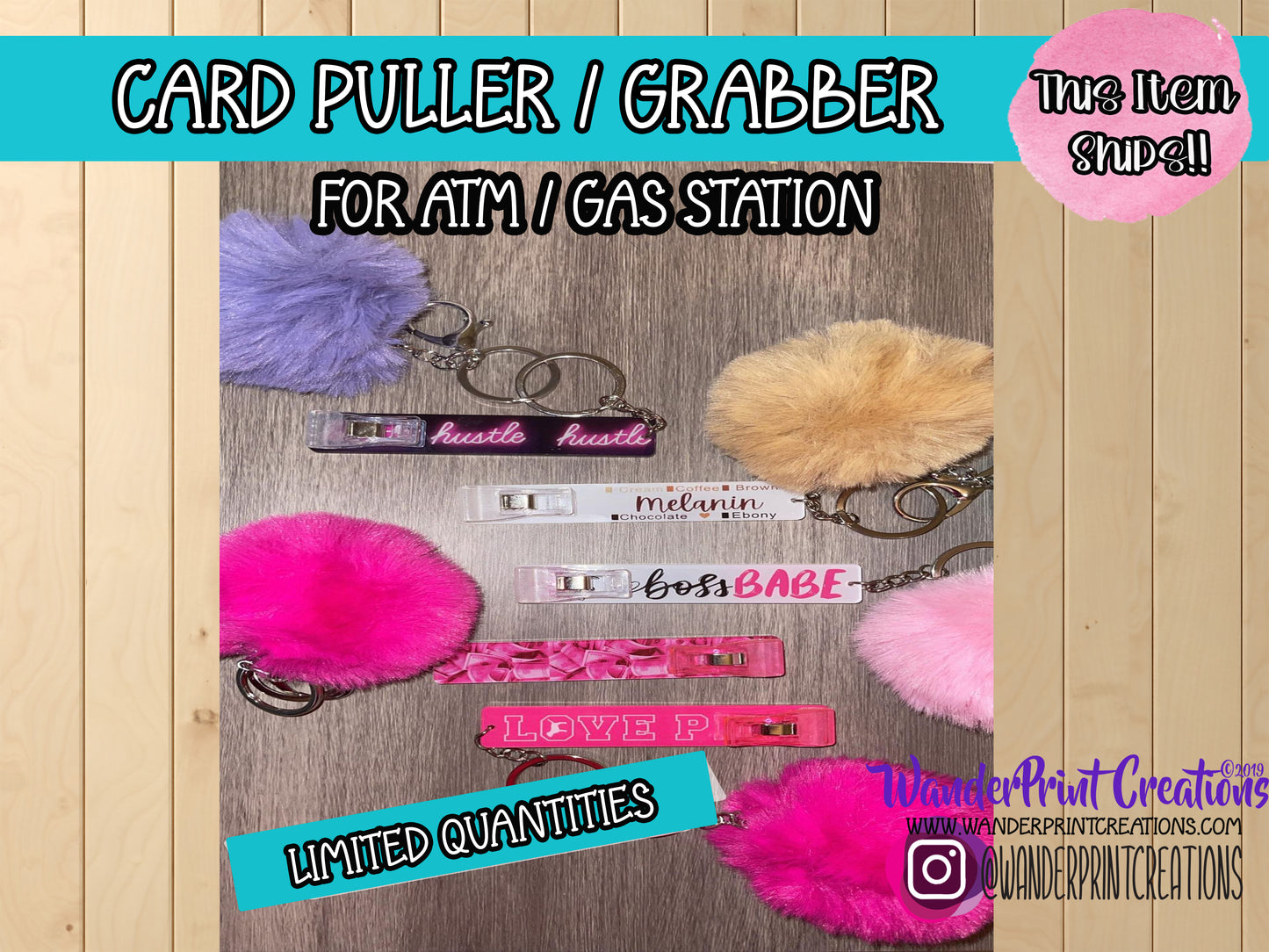 ATM CARD PULLER / GRABBER with Pom keychain
