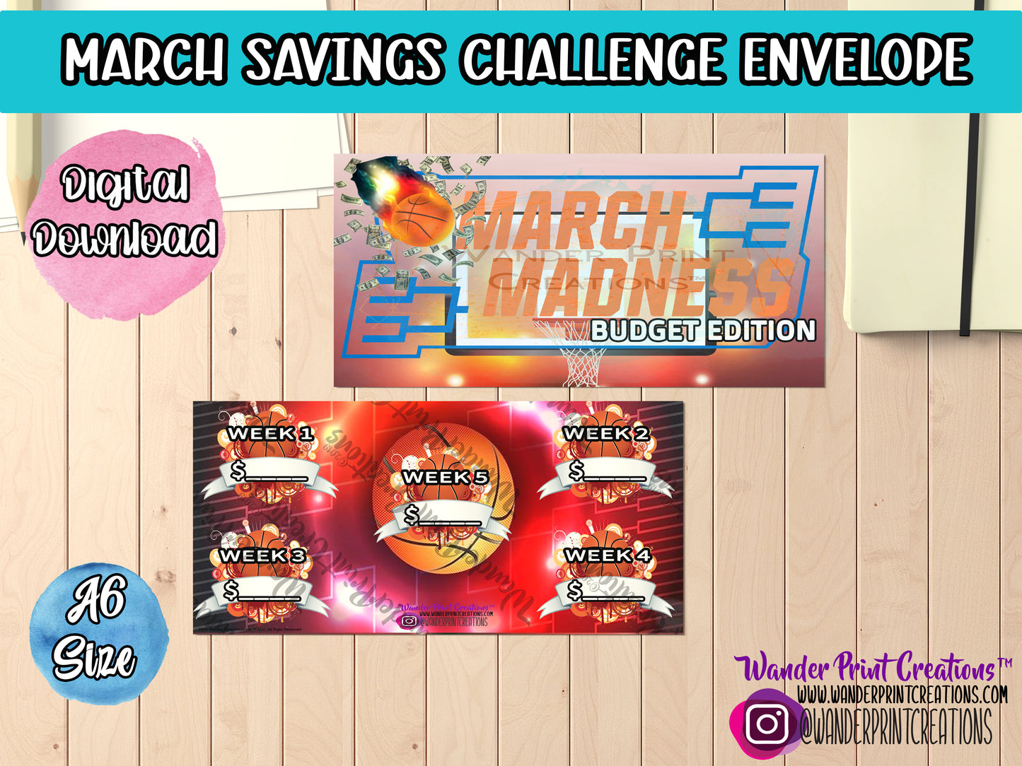 MARCH MADNESS Savings Challenge Envelope