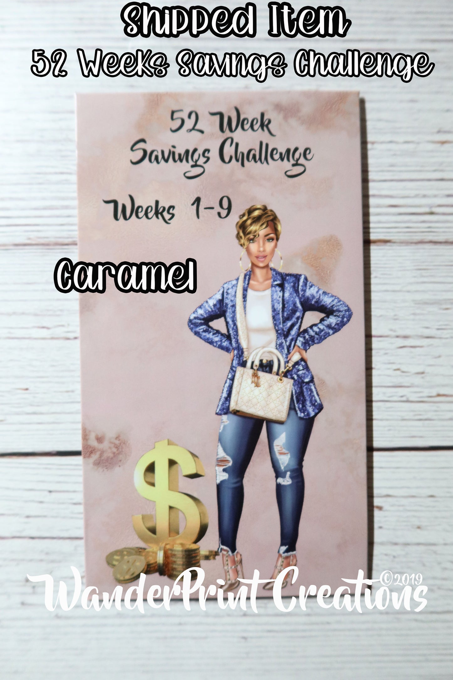 52 Week Savings Challenge Cash Envelopes set (6) CARAMEL