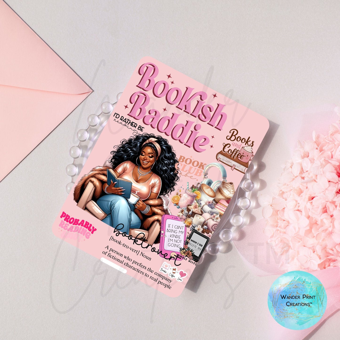 Kindle Insert for Clear Case | Kindle Skin Printable | Kindle Paperwhite Case | Bookish Baddie | Stickers | E-Reader Template | Kindle Decor