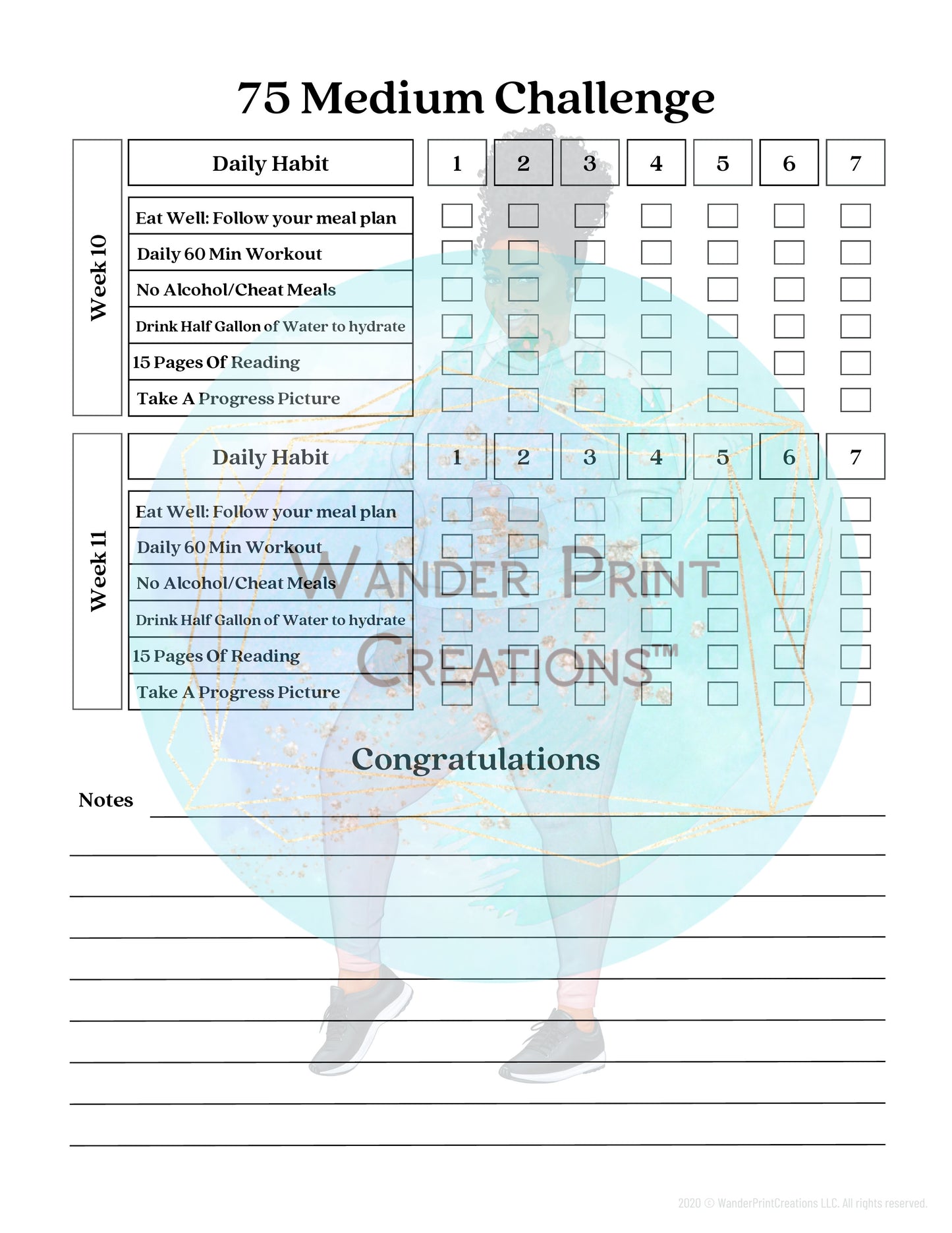 75 MEDIUM  CHALLENGE BUNDLE | PRINTABLE