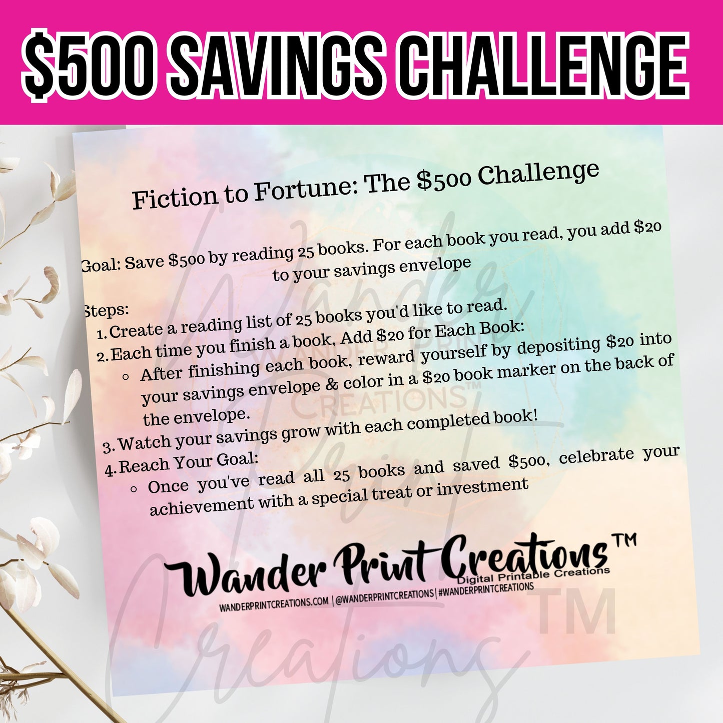 Fiction to Fortune $500 Savings Challenge
