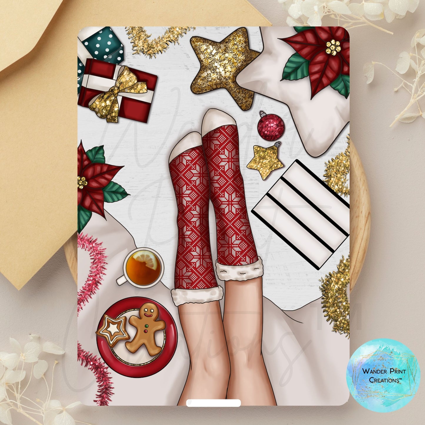 Kindle Insert for Clear Case | Kindle Skin Printable | Kindle Paperwhite Case | Christmas Scene | Stickers | E-Reader Template | Kindle Decor