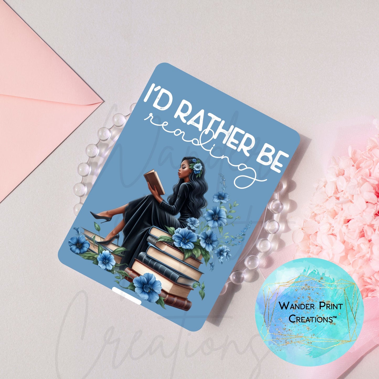 Kindle Insert for Clear Case | Kindle Skin Printable | Kindle Paperwhite Case | Blue Dream Reads| Stickers | E-Reader Template | Kindle Decor
