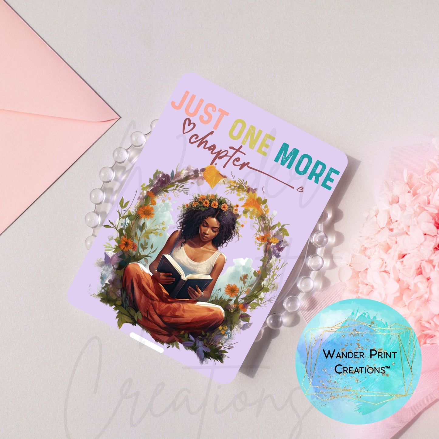 NOOK Insert for Clear Case | NOOK Skin Printable  | Just One More Chapter | Stickers | E-Reader Template | NOOK Decor