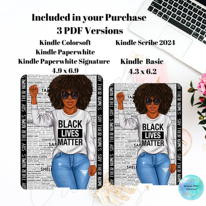 Kindle & NOOK Insert for Clear Case | Kindle Paperwhite Case | NOOK case  | BLACK LIVES MATTER | Stickers | E-Reader Template | Kindle & NOOK Decor