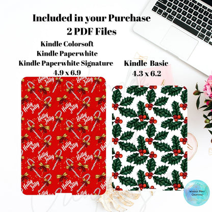 Kindle Insert for Clear Case | Kindle Skin Printable | Kindle Paperwhite Case | Christmas Bundle | Stickers | E-Reader Template | Kindle Decor