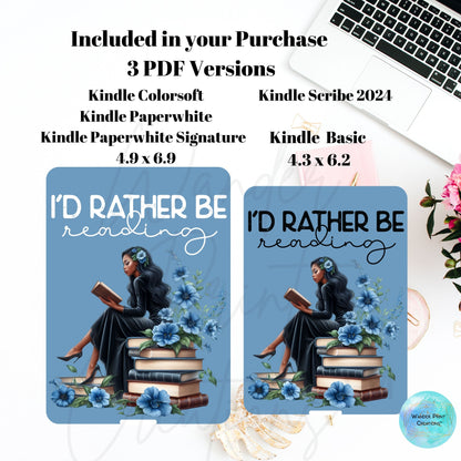 Kindle Insert for Clear Case | Kindle Skin Printable | Kindle Paperwhite Case | Blue Dream Reads| Stickers | E-Reader Template | Kindle Decor