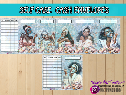 A6 Editable Cash Envelope for Budget Binders in SELF CARE: Set of 6
