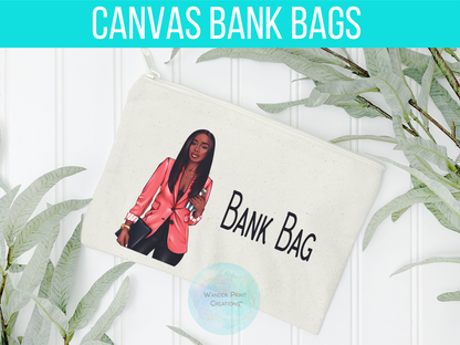 BANK BAG | Budgeting Bag | Envelope Budgeting | Custom | Deposit Bag | Accessory Pouch