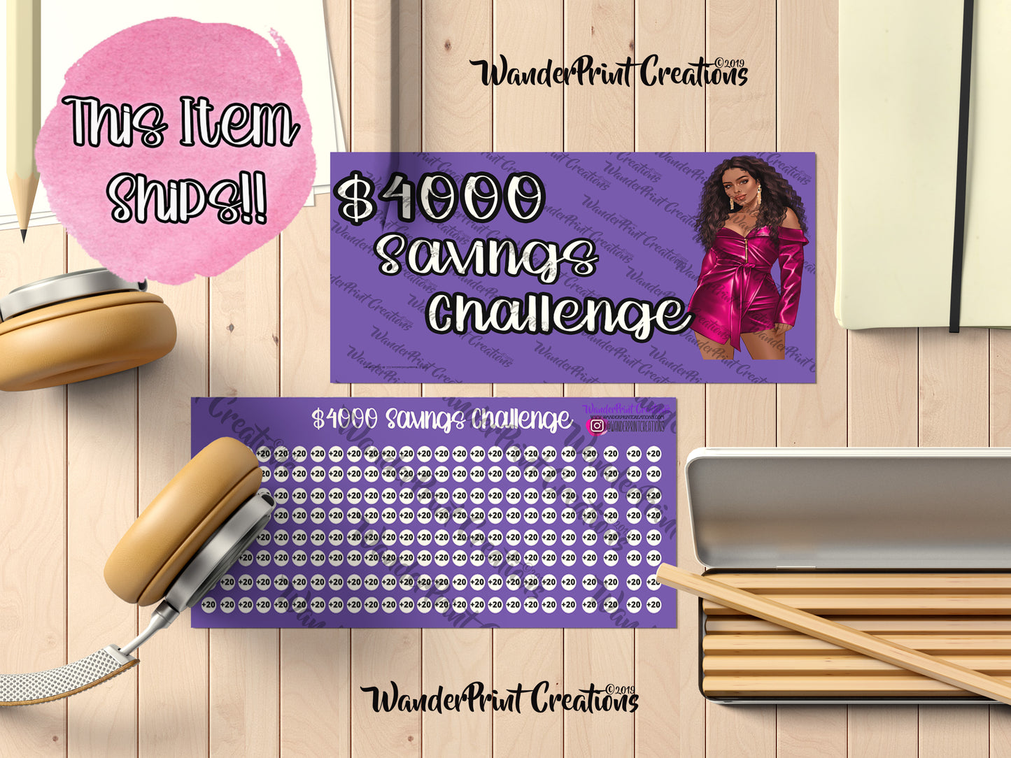 $4000 Savings Challenge Envelope A6 sized Envelope & Savings Tracker
