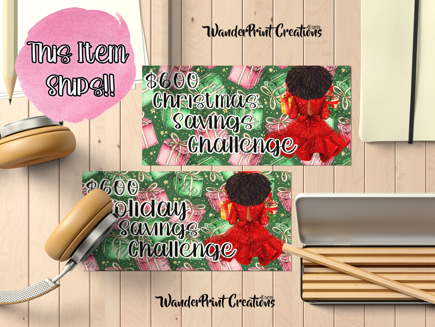 $600 CHRISTMAS or HOLIDAY Savings Challenge Envelope