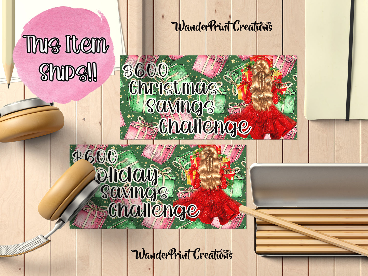 $600 CHRISTMAS or HOLIDAY Savings Challenge Envelope