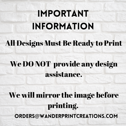 Custom SUBLIMATION Transfers!! | Sizes up to 24" x 36!" | READY TO PRESS