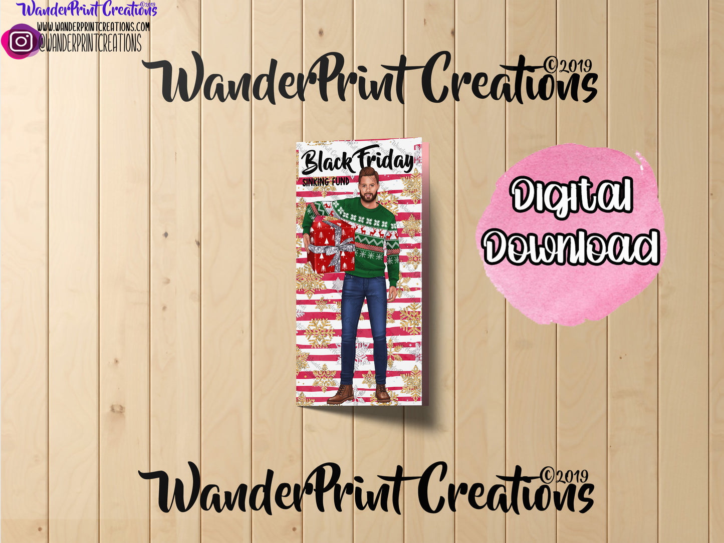 BLACK FRIDAY VANILLA MALE CASH ENVELOPE PRINTABLE