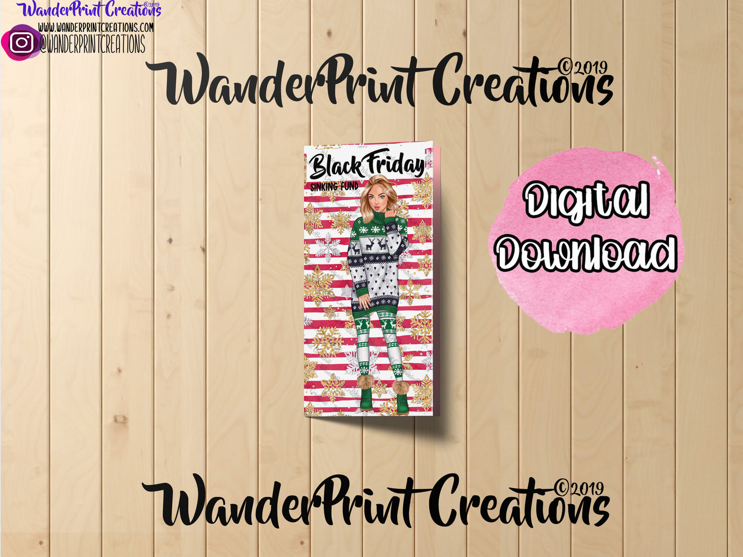 BLACK FRIDAY VANILLA  FEMALE VERSION CASH ENVELOPE PRINTABLE