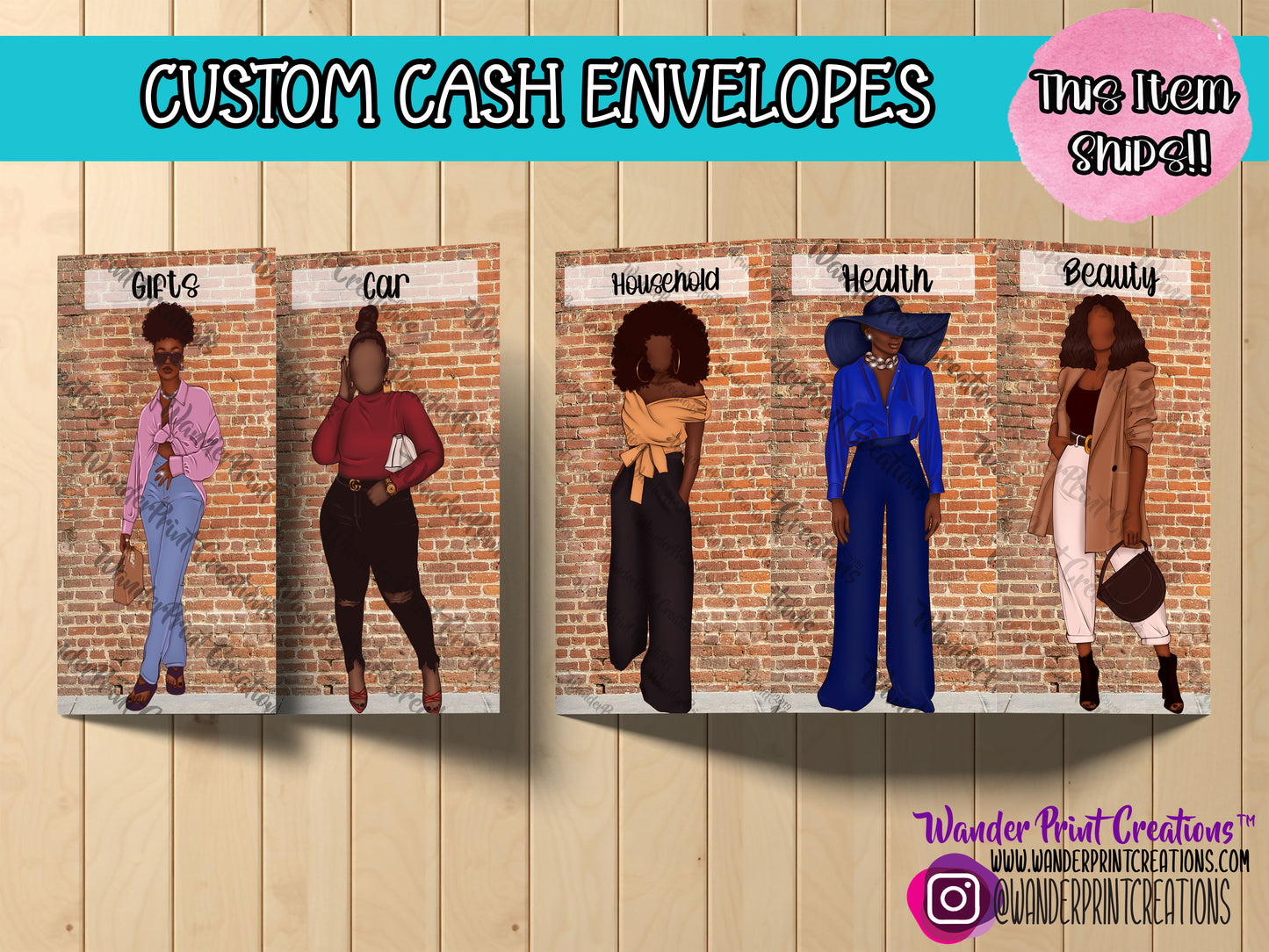 DEMI Custom Cash Envelopes  with Money Affirmations