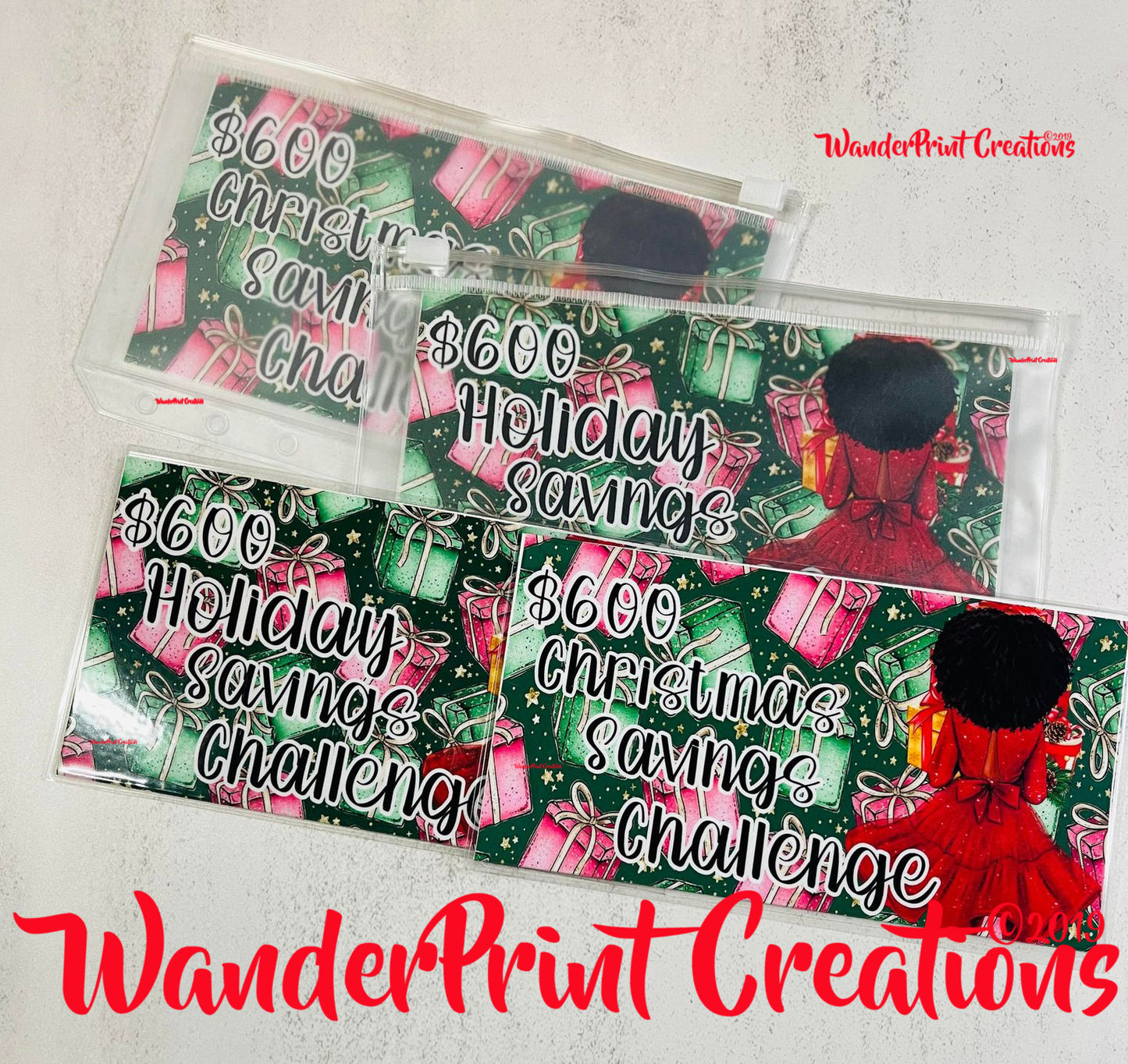 $600 CHRISTMAS or HOLIDAY Savings Challenge Envelope