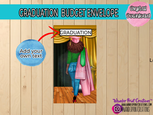 GRADUATION | PRINTABLE Cash Envelope | Pink and Green
