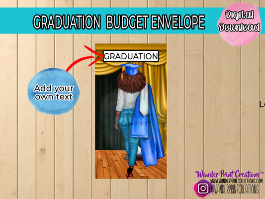 GRADUATION | PRINTABLE Cash Envelope | Blue and White
