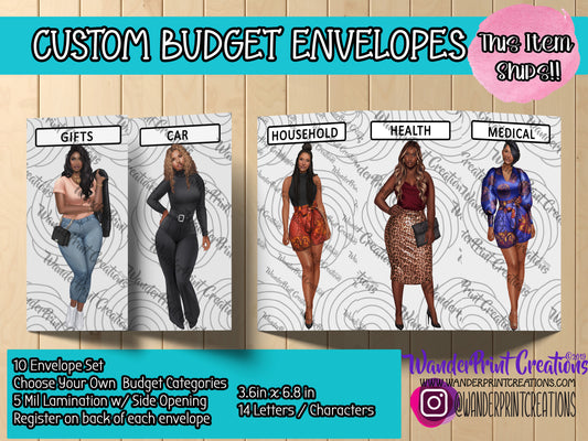 A6 Custom Cash Envelope for Budget Binders in MOCHA DIVAS: Set of 10