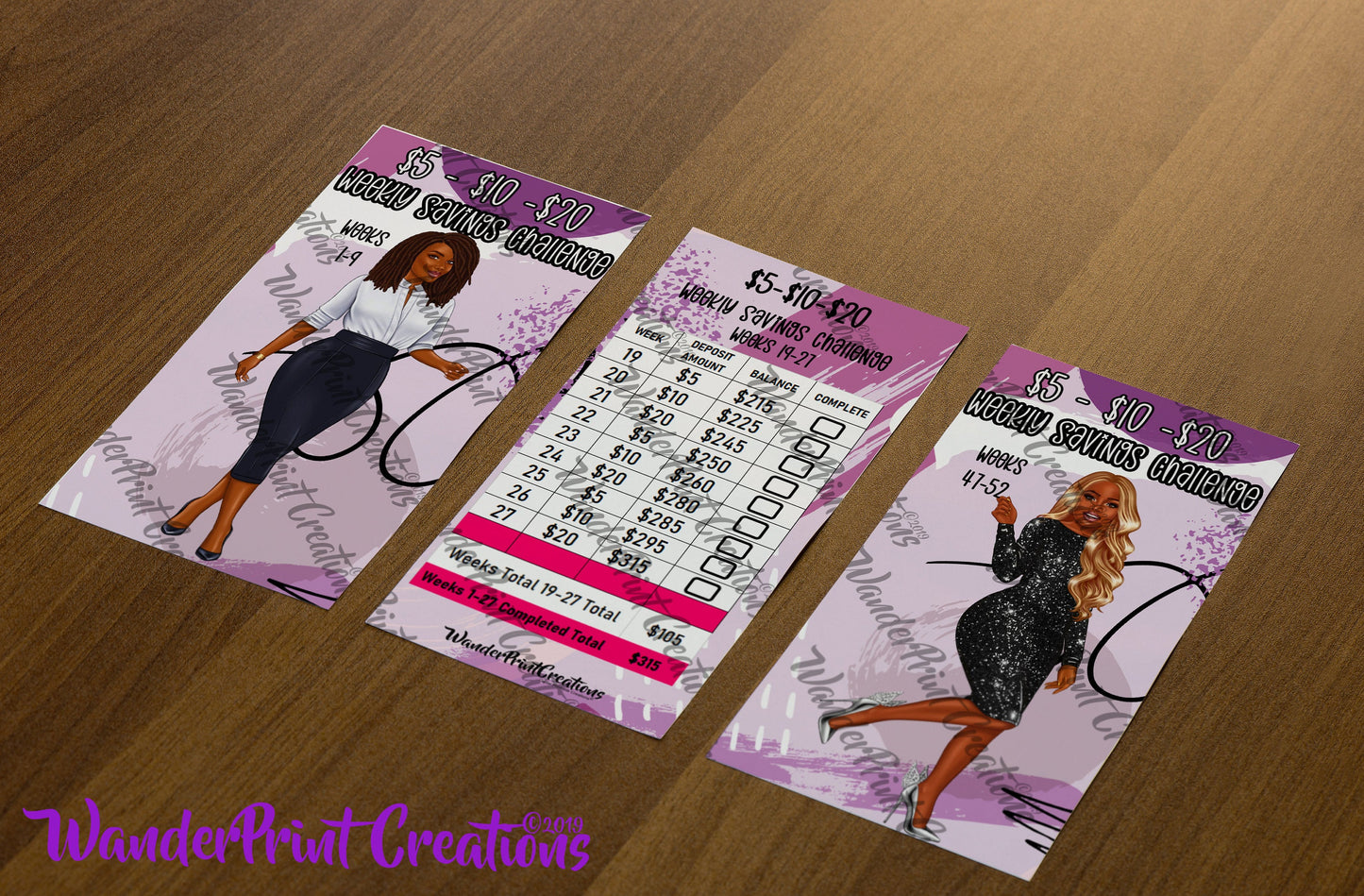 5 -10-20 Dollar Weekly Savings Challenge Printable Cash Envelopes set ( 52 Weeks) SAVE 600 DOLLARS