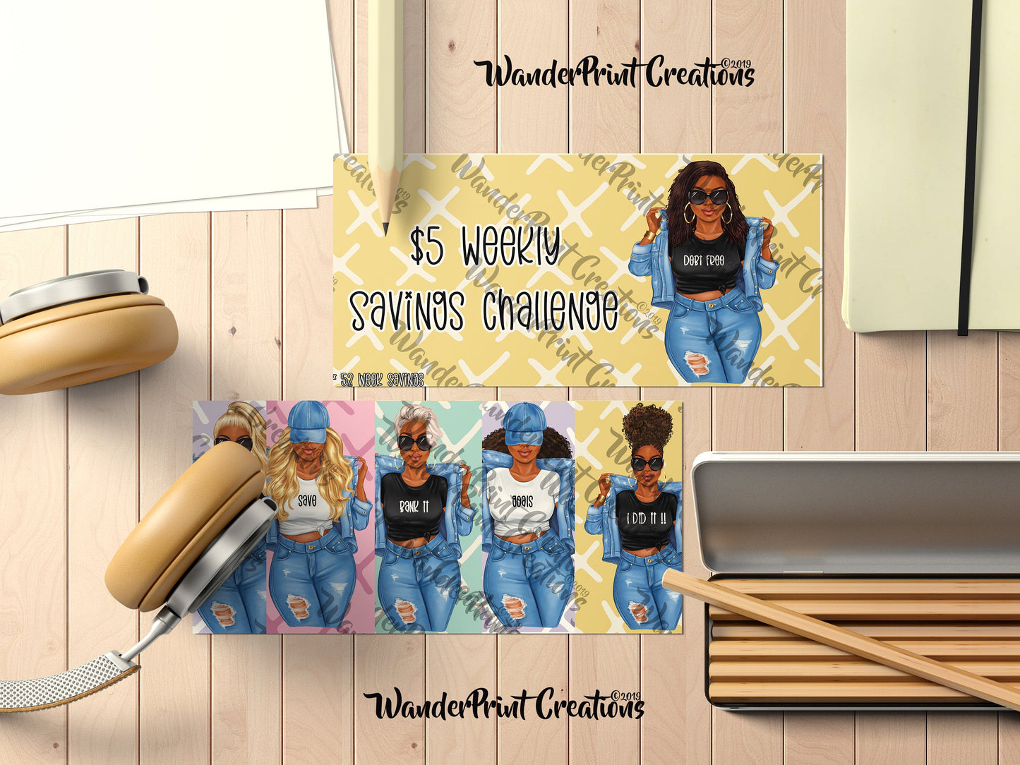 $5 Dollar Weekly Savings Challenge Printable Cash Envelopes set ( 52 Weeks) SAVE  $2490 DOLLARS